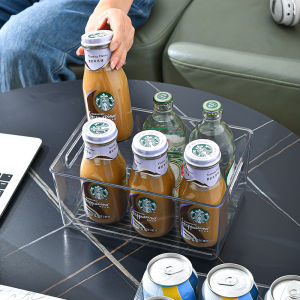 Transparent Desktop Storage Box Beverage Snack Organizer Drawer Style Office Dormitory Home Utility Box Rectangular PET Plastic