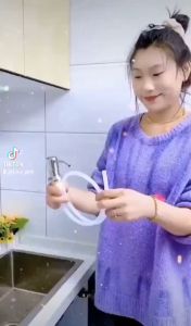 Bộ Vòi nhả nước rửa chén bộ vòi xịt nước rửa bát tự bơm hút dầu rửa bát ống dẫn dài 12m