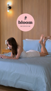 🩵 เซ็ตผ้าปูที่นอนใยไผ่ ชุดเครื่องนอน เยื่อไผ่ สีฟ้า 3.5 / 5 / 6 ฟุต รองรับที่นอนหนา 16 นิ้ว Calm Blue 100% Pure Bamboo Bed Sheets SET 16 inch high 🩵