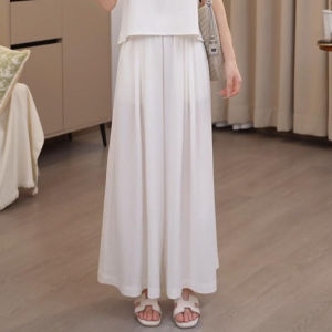 ZIYAN | Ice Silk High Waist Drapey Cool Sensation Wide Leg Pants