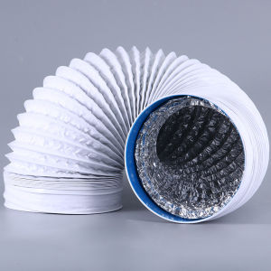 ∅125mm White PVC Ventilation Pipe Scalable Flexible Aluminum Foil Tube for Kitchen Outlet Bathroom Exhaust Dryer Fan Air Conditioning Hose