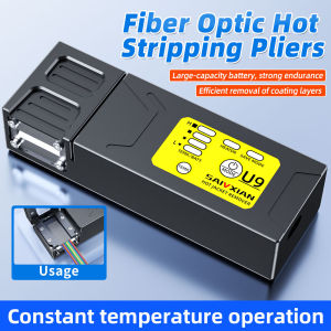 SAIVXIAN U9 Fiber Thermal Stripper Pliers Heated Optical Wire Stripping Slitter Ribbon Fiber Hot Stripper Cable Fusion Tool