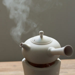 Handmade Japanese White Clay Lifting Handle Tea Brewing Pot Charcoal Stove Pottery Clay Shadiao Puer Tea Cooker Electric Ceramic Water Boiling Kettle