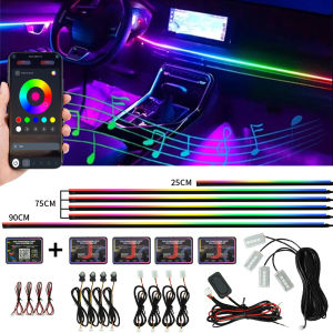 Symphony Ambient Lights Car RGB App Control LED Interior Hidden Acrylic Strip Light Full Color Streamer Auto Atmosphere Lamp Kit