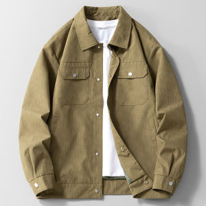 Jeep Spirit Mens Casual Workwear Jacket Spring Autumn Standard Fit Anti-Wrinkle Processing Polyester Fiber Long Sleeve