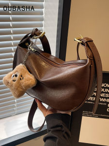 Trendy Womens Crossbody Bag Versatile Shoulder Bag Retro Dumpling Shape Soft PU Leather Modern Neutral Style Daily Use