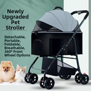 LIWAN | Lightweight Foldable Pet Stroller for Medium Small Dogs Cats