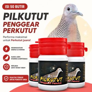 Jamu Herbal Perkutut Premium Isi 100 Butir - Obat Malas Bunyi Biar Rajin Bunyi Rajin Manggung - Persediaan Hewan Peliharaan > Makanan Hewan Peliharaan > Makanan Burung