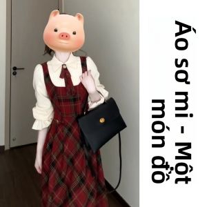 NIUVIES | Bộ Đầm Caro Đỏ Mới Cho Mùa Thu