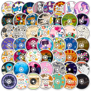 Hoạt Hình Nhạc CD Ghi Nhãn Dán Bộ Dễ Thương Sáng Tạo Chống Nước Graffiti Đề Can Cho Đàn Guitar Điện Thoại Nhật Ký 10/30/50 Chiếc Sổ Lưu Niệm Trang Trí