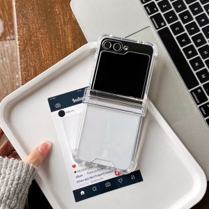 Luxury Mirror Transparent for Magsafe Case for Samsung Galaxy Z Flip 6 5 4 3 7 8 Acrylic Airbag Bumper Shockproof Clear Cover