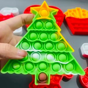Christmas Fidget Kid Toys Push Pop It Push Bubble Stress Relief Toy For boy and girl Educational Toy