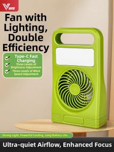Portable Mini Fan Desk Lamp