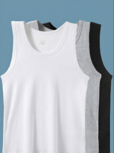 yaloo | White 100% Cotton Mens Summer Loose Fitting Vest Shirt