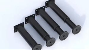 Adjustable Furniture Leg Metal Support Foot Telescopic Table Bed Cabinet Sofa Steel Anti Slip Rubber Base Load 450KG
