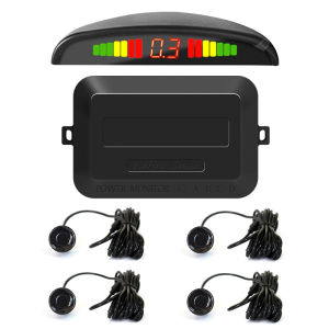 HIPPCRON Car Parking Sensor System Backlight Parktronic Monitor LED Display Backup Buzzer 4 Sensors 22 MM 12V Reversing Radars
