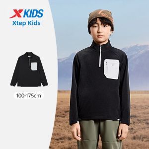 XTEP | Autumn Half-Zip Collar Pull-Over Fleece Sweatshirt