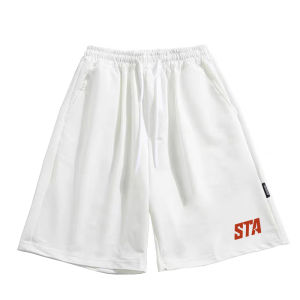 กางเกงขาสั้นลำลองสำหรับเล่นบาสเก็ตบอล ทรงหลวม ผ้าฝ้าย ทรงตรง ความยาวครึ่งแข้ง ฤดูร้อน 2024 กางเกงขายาวทรงลำลองสำหรับผู้ชาย