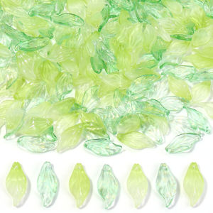 50pcs/lot Glass Leaf Beads 9.5X20mmGlazed Crystal Leaves Beads Loose Spacer Bead For DIY Jewelry Making Bracelet Earrings