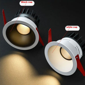 24 Degree Dimmable Narrow Side Spotlight 12W 220V COB Anti-Glare Spotlight Ceiling Lamp Wall Washer LED Downlight Embedded Headless Lamp