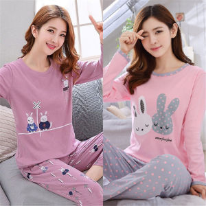 Pajamas Womens Spring and Autumn Pure Cotton Long Sleeves 2022 New Arrival K-style Plus Size Suit Crew Neck Casual Homewear Fall and Winter