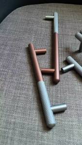 American Cabinet Knobs And Handles Coffee-Colored Wardrobe Door Handle Spliced Dual-Color Home Decoration Hardware Tool Drawer Pull Handle