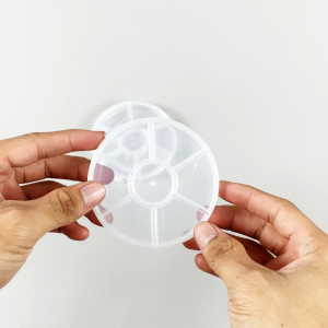 SAMOYED CX-C7O-084 Tempat / Wadah / Silinder / Kotak Bulat Plastik PP Penyimpanan Serba Guna 7 Sekat / Grids / Plastic Storage Cylinder / Round Box (Beads / Manik / Aksesoris / Pernak-Pernik / Perhiasan / Obat / Perlengkapan Seni / Jahit / DIY)