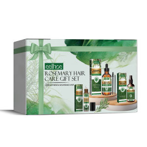 Eelhoe Rosemary Hair Growth Care Gift Box Set Prevent Hair Loss Strengthens Hair Smooth Serum Scalp Cleaning Massage Moisturizing Hair Roots Rosemary Dense Hair Spray Anti Hair Loss Fast Regrowth Rosemary Essential Oil Hair Care Products