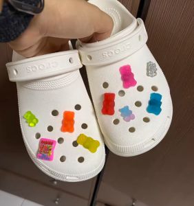 6Pcs Jelly Bear Colors DIY  Shoe Charm Set  for Clog  shoe  Button Shoe Cute  Charms Decorations Accessories Shoes Charm Deco Shoes
