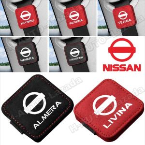 Car Seat Belt Clip Stopper For Nissan Almera Frontier Grand Livina Sunny Navara Serena Teana X-Trail Np300 Skyline Sentra Pulsar Gtr Sylphy Nv200 Terra Juke Versa Rogue 350Z 370Z Terrano Adjustable Safety Belt Limiter Car Accessories