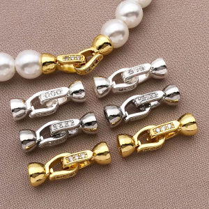 3/5pcs 18K Copper Plated Genuine Gold Thick Silver White Gold Necklace Connection Closing Buckle DIY Jewelry Making Accessories