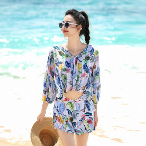 New 2025 Womens Two-Piece Swimsuit Summer Cover-Up plus Size Three-Set Sleeveless Bikini Slimming Hot Spring Swimsuit