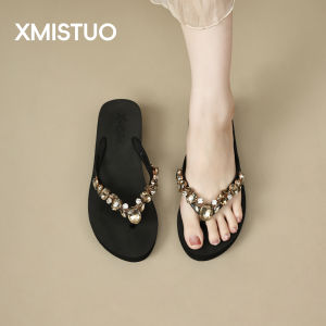 XMISTUO | Dép Xỏ Ngón Thời Trang Đính Hột Pha Lê Cao Gót Chống Trơn Trượt