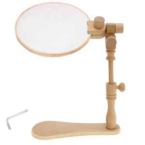 Embroidery Hoops Stand Adjustable Hands Cross Stitch Stand Versatile Beech Wood Holder Rotary Hoop Holder Embroidery Tool