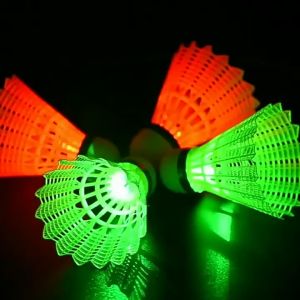 5Pcs Night Glowing Badminton Ball Night Luminous Windproof Shuttlecocks Ball with LED Ligth