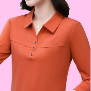 HUAXUNRAN | Stylish Loose-Fitting Mothers Polo Shirt