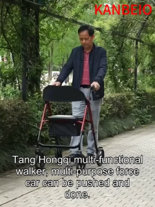 (SG local inventory)Portable folding light walking elderly walker multi-functional walker wheelchair