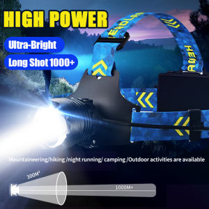 High Power Spotlight Long Rang Wick LED Headlamp Telescopic Zoom Head Flashlight Fishing Light Lamp Torch For Camping Fishing