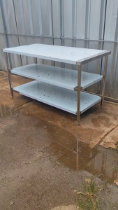 BBE Stainless - Meja Rak 3 Susun Stainless Steel 150x70x85cm