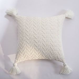 Nordic Style Living Room Sofa Pure Color Knitted Cushion Sample House Shaanxiel Needlework Cushion Back Cover