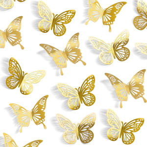 12/24/48Pcs Fashion 3D Butterfly Creative DIY Wall Sticker Modern Wall Art Home Bedroom Room Decorative Butterflies DIY Gift