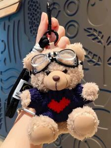 Cute Bear Doll Plush Keychain Car Decoration Couple Best Friend Gift High Aesthetic Value Soft Toy Bear Hanging Ornament