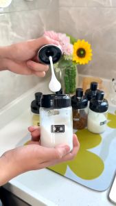 Tempat Bumbu Botol Bumbu Dapur Kaca Serbaguna / Toples Bumbu Wadah Bumbu Tempat Penyimpanan Gula Garam Kopi Sendok Bumbu Terlaris