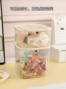 [SG Stock】PET Desktop Storage Box Pop-up Lid Solid Color Organizer for Bedroom Study and Drawer