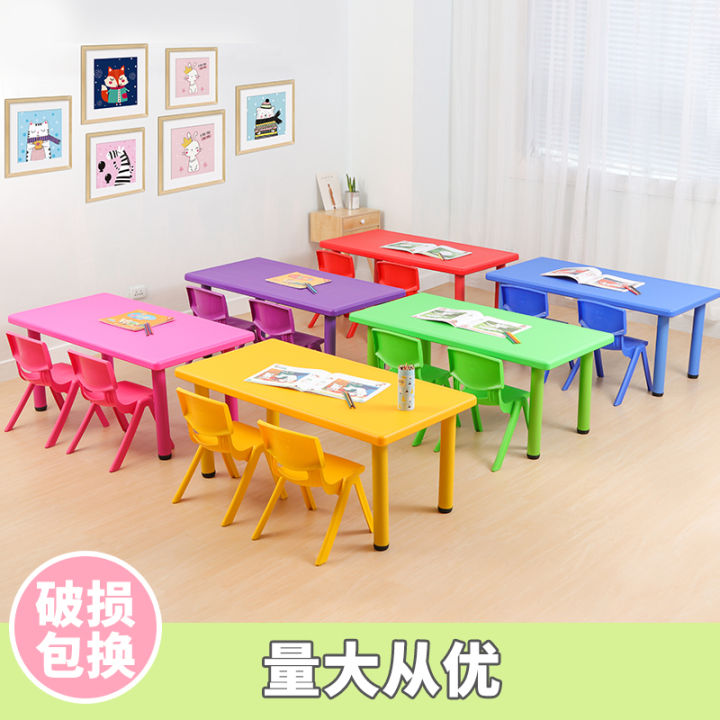 Kindergarten Tables and Chairs Children s Table Home Desk Baby Plastic Table Lifting Small Long Table Gaming Table Chair Set Lazada PH