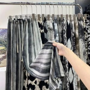 Summer Thin Korean Design Loose Wide Leg Pants Beach Print Vacation Sun Protection Casual Pants High Waist Straight Leg Polyester Fiber