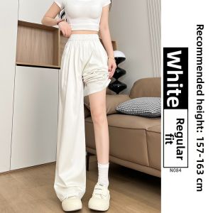XIANYIJIAO | Elastic Waist Lightweight Breathable Straight Leg Denim Pants