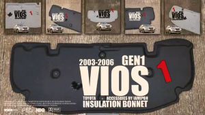 แผ่นกันความร้อนฝากระโปรง TOYOTA VIOS GEN1 2003-2006 ติดตั้งเองได้
