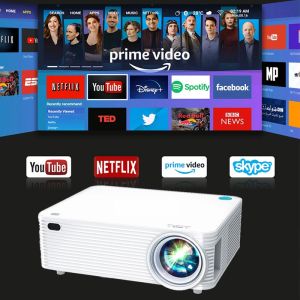 【15500 Lumens】Apexus P1pro Native 1920P Full HD 4K Android 10.0 Projector Portable Beamer 15500 Lumens 600ANS Auto Keystone Home Cinema Classroom OfficeWiFi Wireless Mirror ScreenBluetooth，HMDI，YoutubeNetfilixmobile tv Capture info