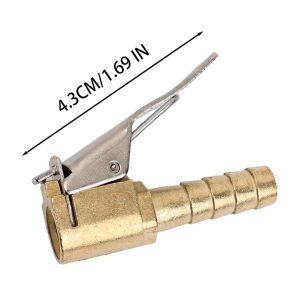 Car Tire Inflator Chuck 6mm/ 8mm Clip on Air Chuck Locking Mechanism One Hand Operation Brass Core for Truck Motorcycle Inflator